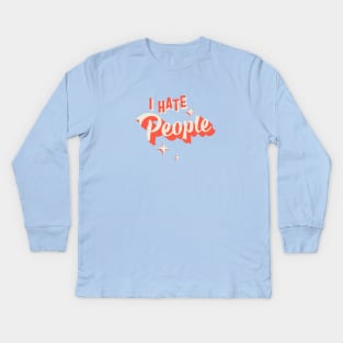 I Hate People Retro Graphic Kids Long Sleeve T-Shirt